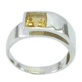 Clara Abstract Yellow Solitaire Ring Citrine Yellow