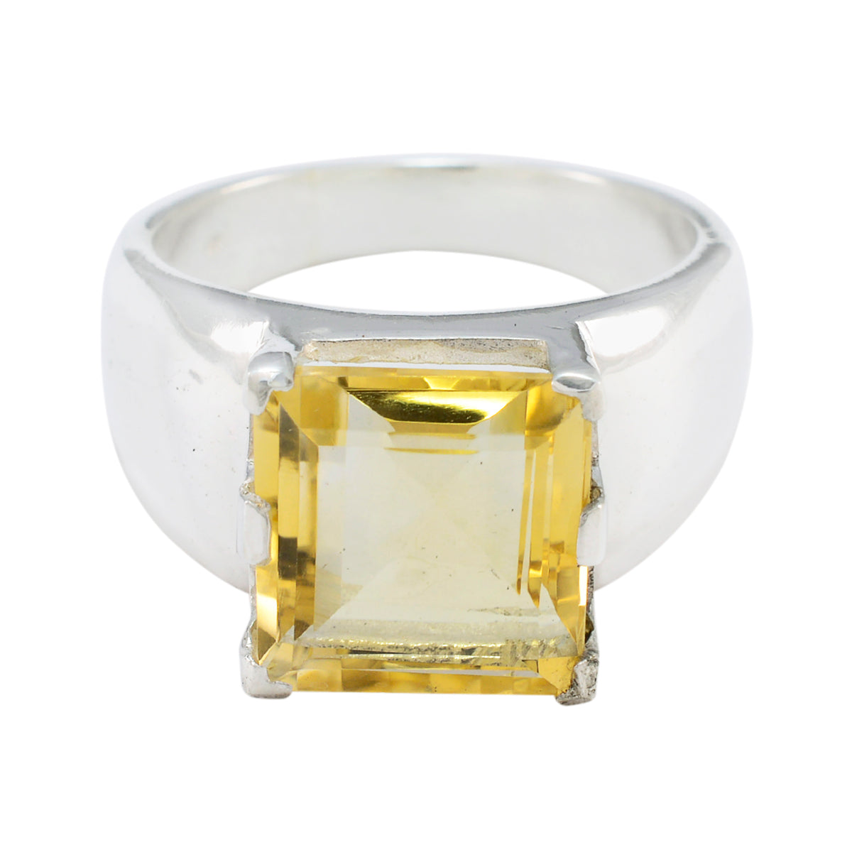 Charlotte Traditional Yellow Solitaire Ring Citrine Yellow