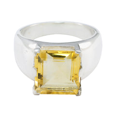 Charlotte Traditional Yellow Solitaire Ring Citrine Yellow