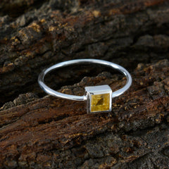 Nisa Sophisticated Yellow Solitaire Ring