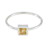Nisa Sophisticated Yellow Solitaire Ring Citrine Yellow