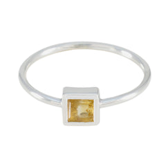 Nisa Sophisticated Yellow Solitaire Ring Citrine Yellow