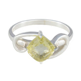 Katharina Cultural Yellow Solitaire Ring Lemon Quartz Yellow