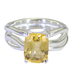 Camila Yellow Solitaire Ring with Sterling Silver Band