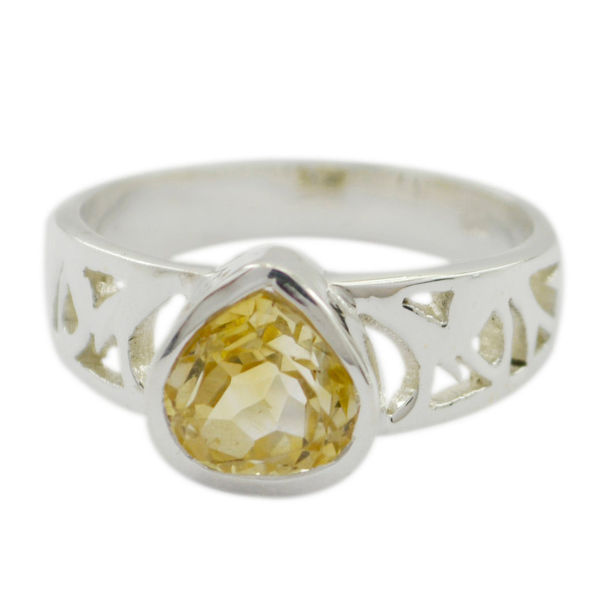 Liyana Glamorous Yellow Solitaire Ring Citrine Yellow