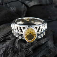 Angel Art Deco Yellow Solitaire Ring