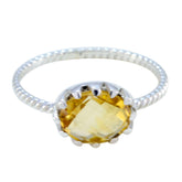 Ayesha Yellow Solitaire Ring with Sterling Silver Band Citrine Yellow