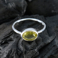 Ivy Yellow Solitaire Ring with Oval Gemstone