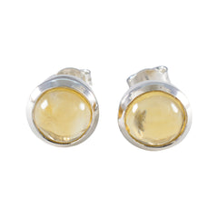 Micaela Yellow Solitaire Stud Earrings for Stylish Glam Citrine Yellow Stud