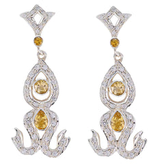 Maria Yellow Stud Earrings India - Elegant Fashion Jewelry Citrine Yellow Stud