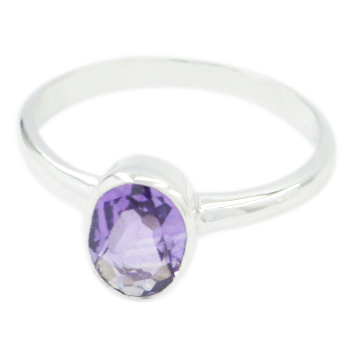 Yuna Purple Solitaire Ring with Elegant Gemstone Design Amethyst Purple