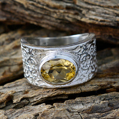 Yasmine Art Deco Yellow Solitaire Ring