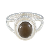 Julieta Rope-Wire Brown Solitaire Ring Smoky Quartz Brown