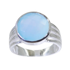 Angeles Romantic Blue Solitaire Ring in Silver