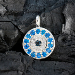 Yasmine Romantic Dainty Pendant with Blue Gemstones