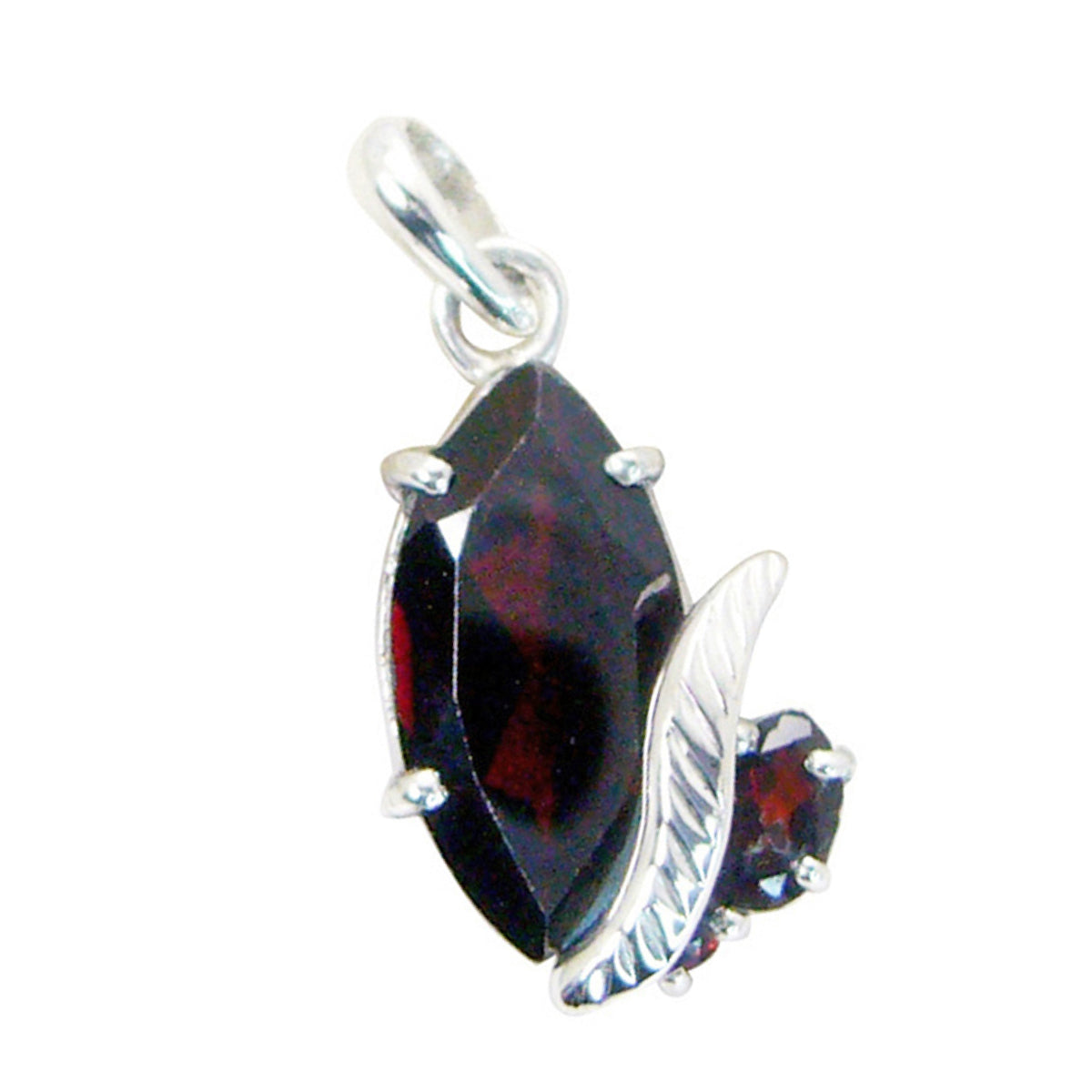 Isabella Romantic Gemstone Jewelry Pendant Charm Garnet Red Red