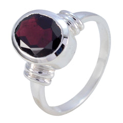 Lourdes Romantic Red Solitaire Ring in Sterling Silver