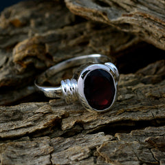 Lourdes Romantic Red Solitaire Ring in Sterling Silver