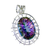 Gabriela Rope Wire Jewelry Pendant with Colorful Gemstone Mystic Quartz multicolor Multicolor