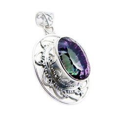 Addison Rope-Wire Pendant Necklace with Stunning Gemstone Mystic Quartz multicolor Multicolor