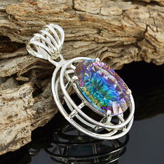 Lili Rope-Wire Statement Pendant with Vibrant Gemstone