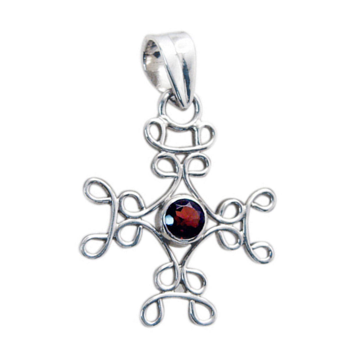 Bruna Red Rope-Wire Featherlight Pendant Garnet Red Red
