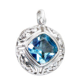 Rosa Blue Bubble Pendant - Elegant Gemstone Jewelry Blue Topaz Blue Blue