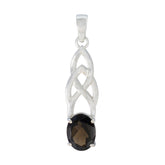Rosa Brown Claddagh Pendant with Sterling Silver Smoky Quartz Brown Brown