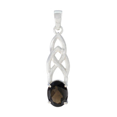 Rosa Brown Claddagh Pendant with Sterling Silver Smoky Quartz Brown Brown