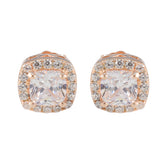 Rosa White Stud Earrings for Everyday Elegance Cubic Zirconia White Stud
