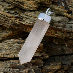 Lucia Rose Quartz Everyday Wear Pendant with Sterling Silver