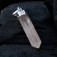 Lucia Rose Quartz Everyday Wear Pendant with Sterling Silver