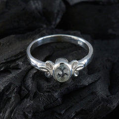 Jia Modern Blue Solitaire Ring with Silver Design