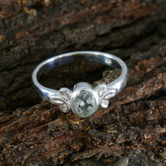 Jia Modern Blue Solitaire Ring with Silver Design