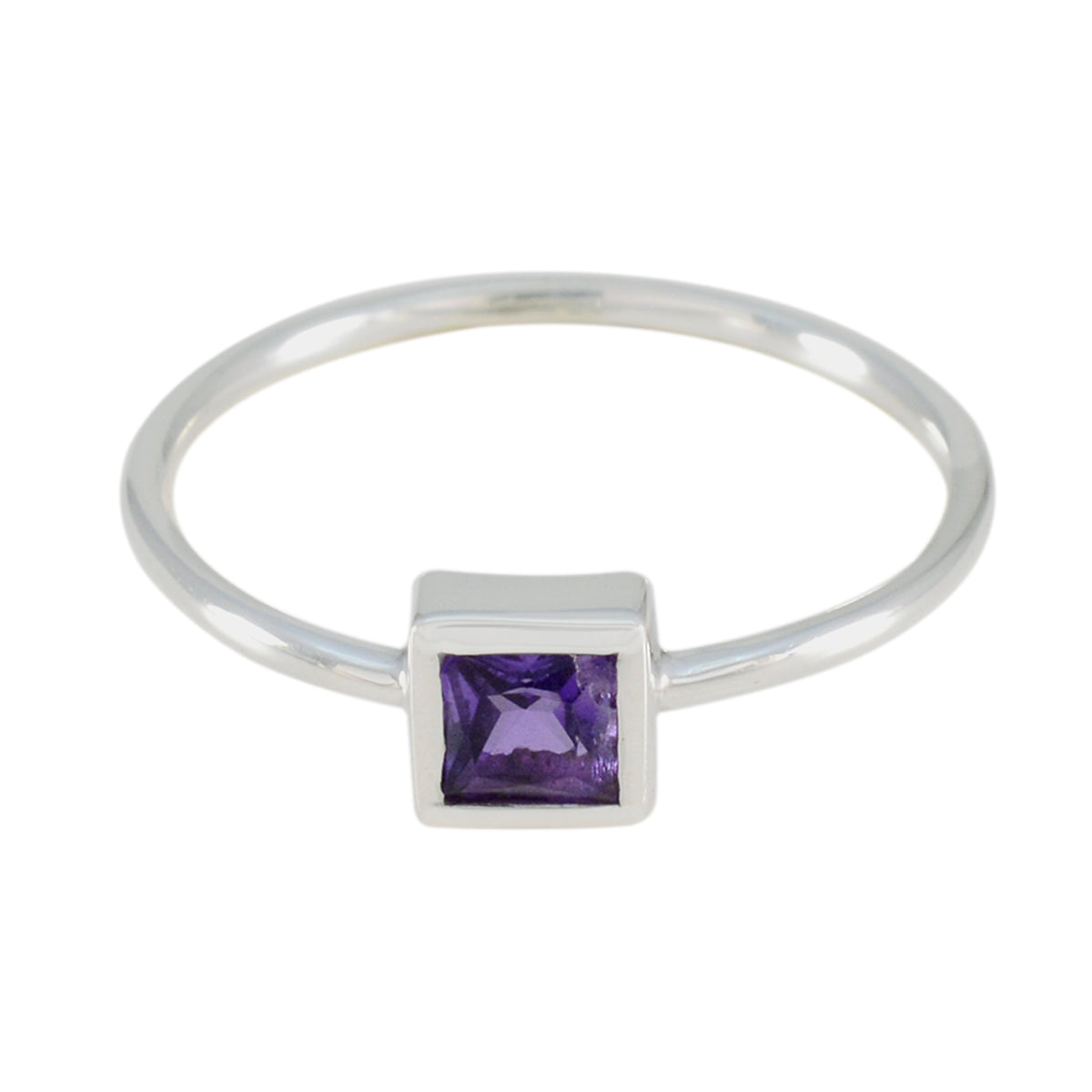 Ella Purple Solitaire Ring for Women Sterling Silver Amethyst Purple