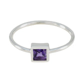 Ella Purple Solitaire Ring for Women Sterling Silver Amethyst Purple
