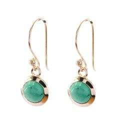 Pauline Turquoise Solitaire Dangle Earrings for Glam Turquoise Blue Dangle