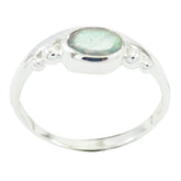 Saanvi Grey Solitaire Ring - Elegant Silver Design Labradorite Gray