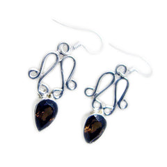 Sakura Brown Dangle Earrings - Stylish Silver Design