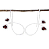 Sakura Red Dangle Earrings for Everyday Glamour Garnet Red Dangle