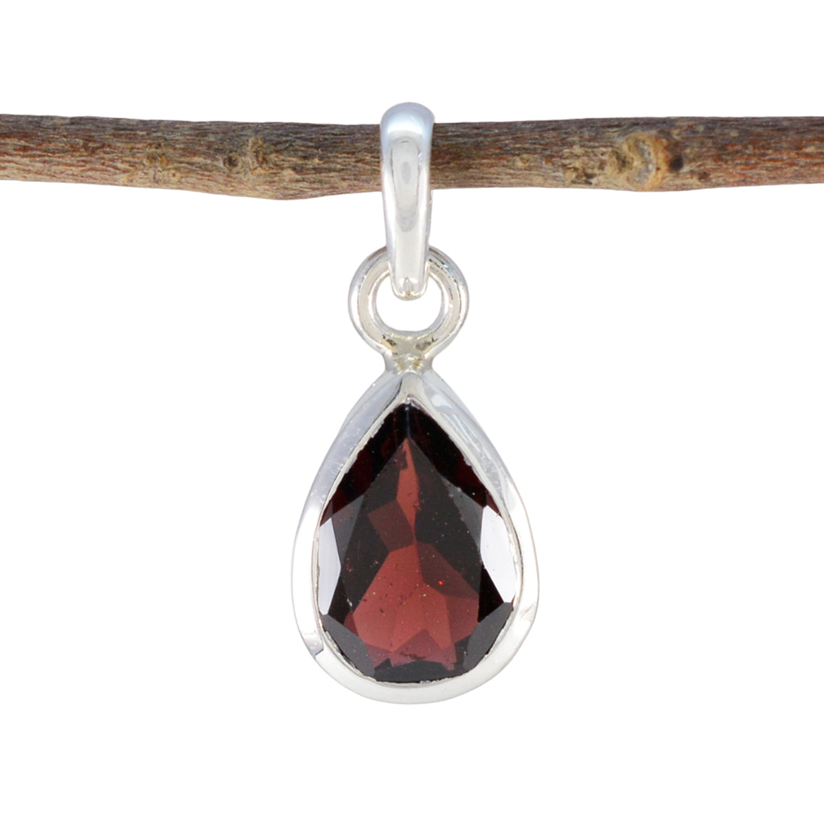 Sakura Red Pendant Necklace - Elegant Gemstone Jewelry Garnet Red Red