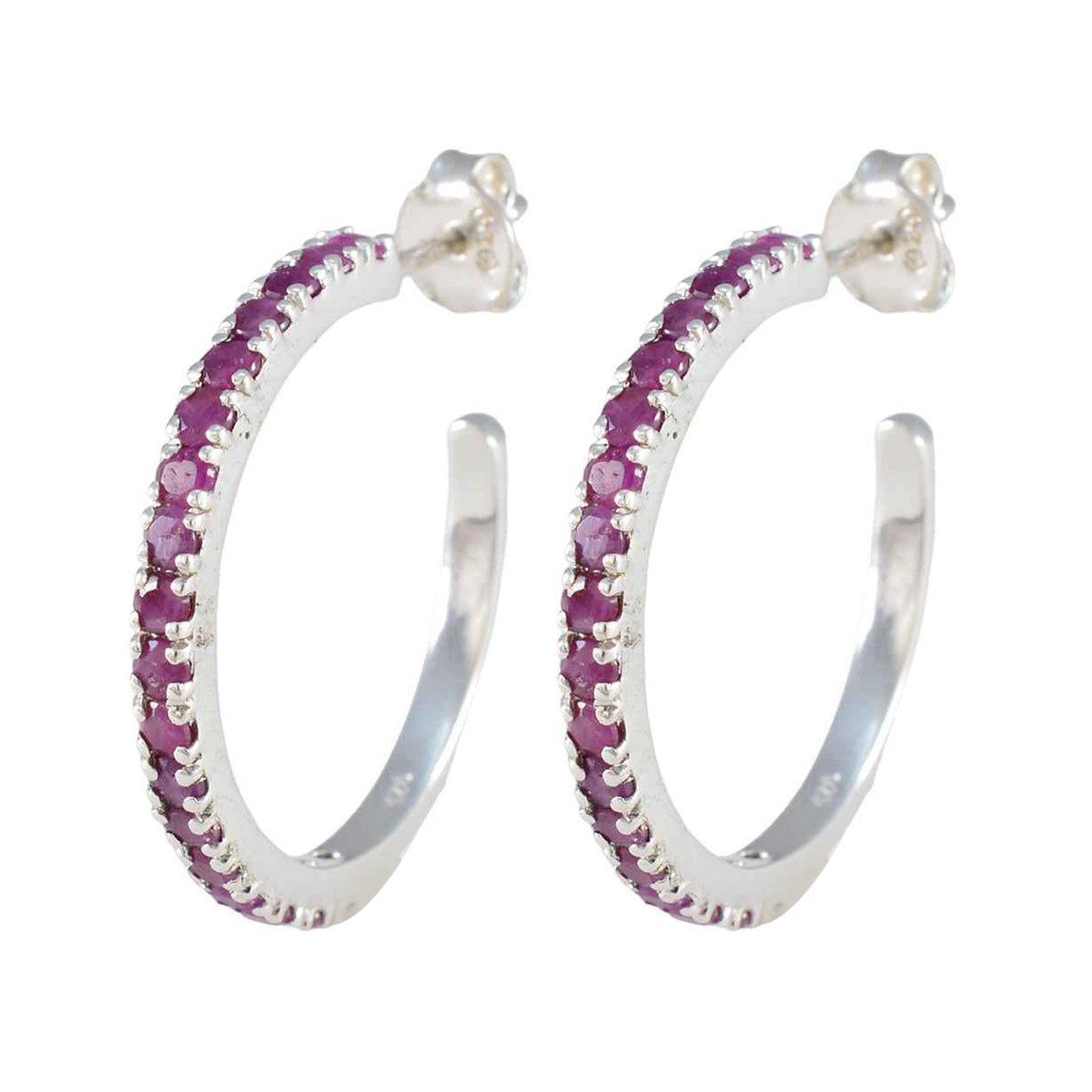 Sakura Red Stud Earrings for Trendy Everyday Wear Ruby Red Stud