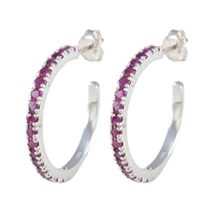 Sakura Red Stud Earrings for Trendy Everyday Wear Ruby Red Stud