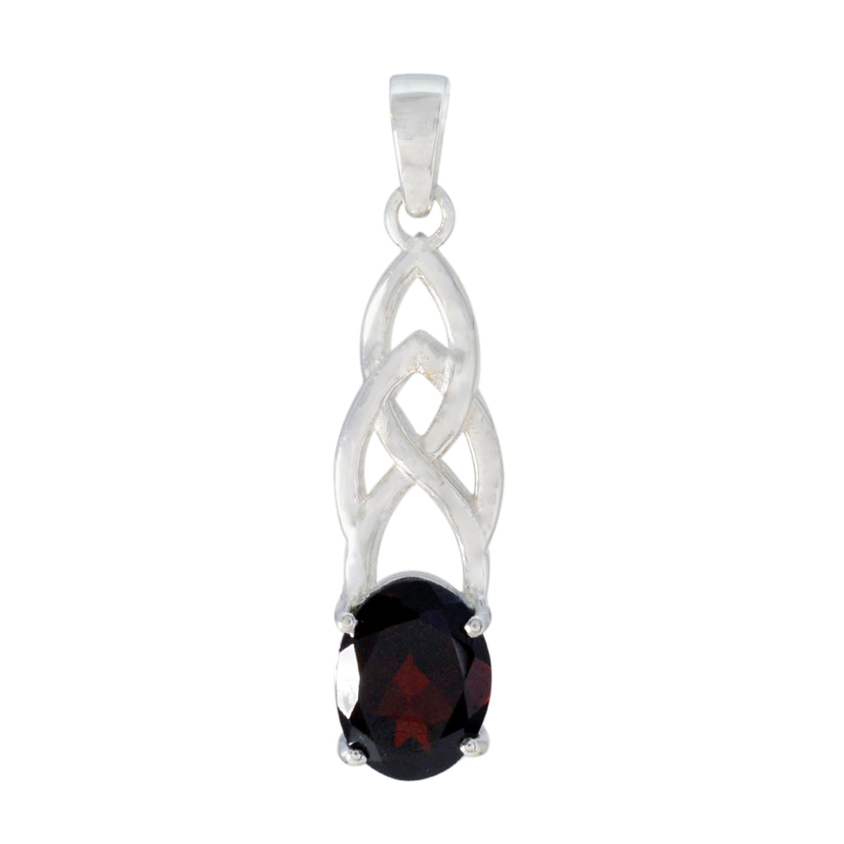 Sara Red Claddagh Dainty Pendant Garnet Red Red