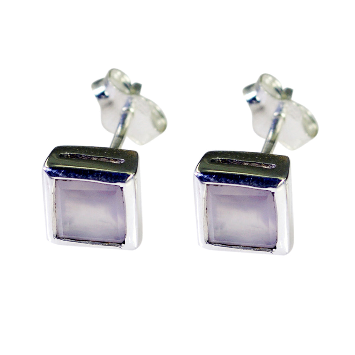 Sarah Pink Solitaire Stud Earrings for Everyday Glam Rose Quartz Pink Stud