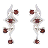 Sarah Red Stud Earrings for Everyday Glam Garnet Red Stud