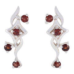 Sarah Red Stud Earrings for Everyday Glam Garnet Red Stud