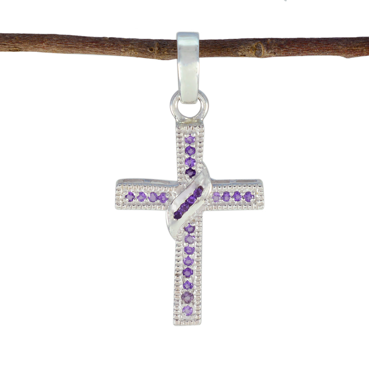 Savannah Purple Pendant Cross with Gemstone Accents Amethyst Purple Purple