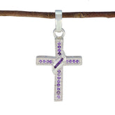 Savannah Purple Pendant Cross with Gemstone Accents Amethyst Purple Purple