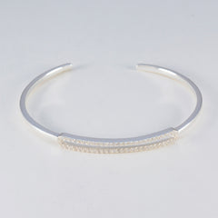 Savannah White Bangle Bracelet - Elegant Everyday Wear